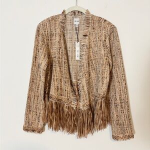 NWT NIC + ZOE Cork Fringe Knit Jacket